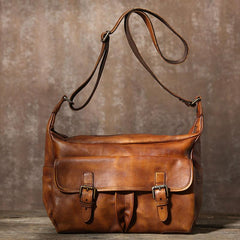 Vintage Leather Mens Cool Shoulder Bag Messenger Bag Bike Bag for men