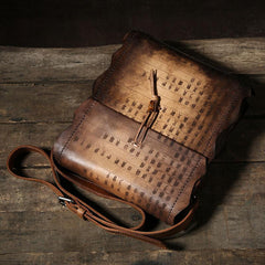 Handmade Vintage Leather Mens Cool Shoulder Bags Messenger Bags Cycling Bags for men