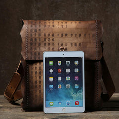 Handmade Vintage Leather Mens Cool Shoulder Bags Messenger Bags Cycling Bags for men