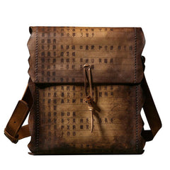 Handmade Vintage Leather Mens Cool Shoulder Bags Messenger Bags Cycling Bags for men