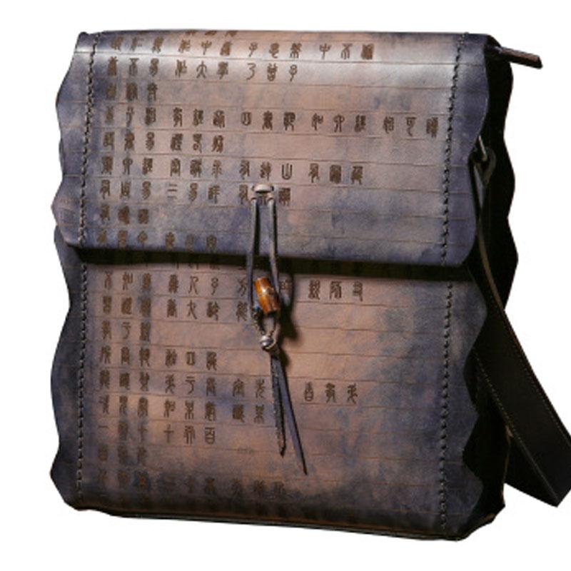 Handmade Vintage Leather Mens Cool Shoulder Bags Messenger Bags Cycling Bags for men