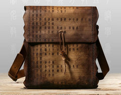 Handmade Vintage Leather Mens Cool Shoulder Bags Messenger Bags Cycling Bags for men