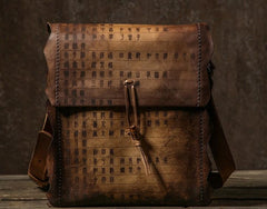 Handmade Vintage Leather Mens Cool Shoulder Bags Messenger Bags Cycling Bags for men