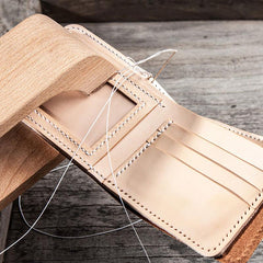 Handmade Vintage Leather Mens Small Wallet Bifold billfold Wallet for Men