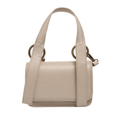 White Leather Crossbody Bag Top Handle Satchel - Annie Jewel