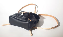 Handmade Women Leather Black Backpack Cute Backpack for Women