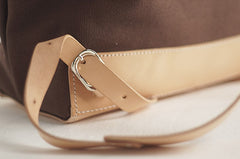 Handmade Womens Canvas Leather Backpack Hiking Backpack Travel Backpack for Women