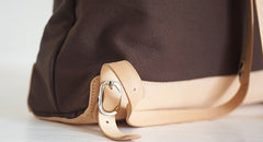 Handmade Womens Canvas Leather Backpack Hiking Backpack Travel Backpack for Women