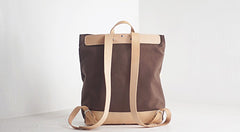 Handmade Womens Canvas Leather Backpack Hiking Backpack Travel Backpack for Women