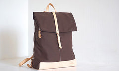 Handmade Womens Canvas Leather Backpack Hiking Backpack Travel Backpack for Women