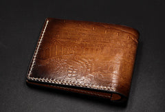 Handmade AC Assassin's Creed carved leather custom billfold wallet for men gamers