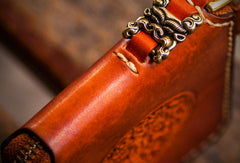Handmade mens leather biker chain wallet zipper billfold leather chain wallets for men - EverHandmade