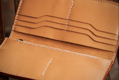 Handmade leather long tooled wallet black Thor men Carved Tooled wallet