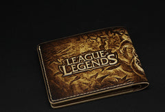 Handmade League of Legends LOL Ahri-the-Nine-Tailed-Fox carved leather custom billfold wallet for men gamers