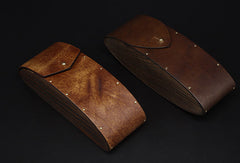 Handmade Vintage leather glasses case  wood glasses box,handmade retro glasses box,eyeglass case - EverHandmade