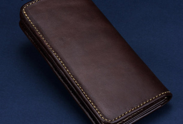 Handmade leather crocodile skin wallet leather men clutch Tooled wallet YP06481045