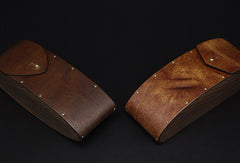 Handmade Vintage leather glasses case  wood glasses box,handmade retro glasses box,eyeglass case - EverHandmade