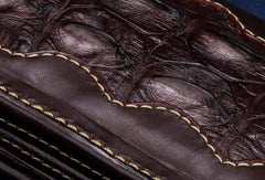 Handmade leather crocodile skin wallet leather men clutch Tooled wallet