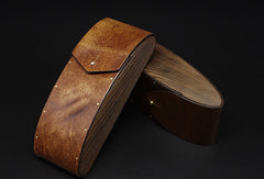 Handmade Vintage leather glasses case  wood glasses box,handmade retro glasses box,eyeglass case - EverHandmade