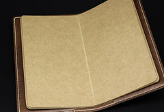 Handmade cross Christ vintage brown leather hand painted dyed notebook/travel book/diary/journal