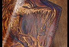 Handmade League of Legends LOL the-Butcher-of-the-Sands_Renekton carved leather custom long wallet for men gamers