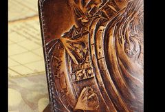 Handmade League of Legends LOL the-Butcher-of-the-Sands_Renekton carved leather custom long wallet for men gamers