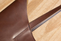 Handmade Leather vintage Large tote bag coffee brown for women leather shoulder bag - EverHandmade