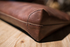 Handmade Leather vintage Large tote bags coffee for women leather shoulder bag - EverHandmade