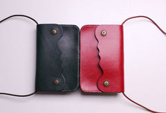 Handmade Leather small purse bag shoulder bag red dark green for women leather crossbody bag