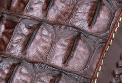 Handmade leather alligator skin long biker trucker wallet leather clutch men Black Tooled wallet - EverHandmade