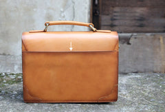 Handmade vintage womens leather messenger bag beige shoulder bags for women