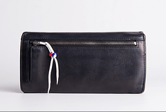 Leather Long clutch wallet leather black men wallet long wallet