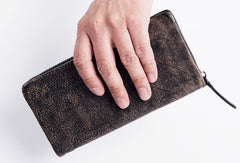 Cool Vintage mens leather long wallet vintage bifold long wallet for men