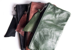 Handmade long wallet leather men phone zip clutch vintage wallet for men