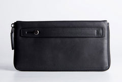 Handmade long wallet leather men phone zip clutch vintage wallet for men