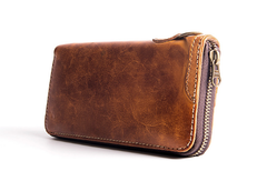 biker wallets with chains Leather Biker Wallet Leather Biker Chain Wallet Mens Vintage Biker Long Zip Wallet for Men