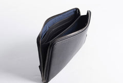 Handmade long wallet leather men phone zip clutch vintage wallet for men