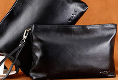 Leather large clutch leather men Wristlet Wallets zipper clutch wallet for men