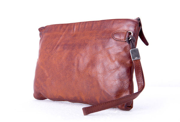 Handmade long wallet leather men phone zip clutch vintage wallet for men PZ02801007