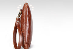 Genuine Leather large clutch leather men phone pad zip clutch vintage wallet for men - EverHandmade