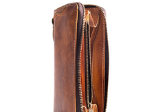 bifold chain wallet​ Leather Biker Wallet Leather Biker Chain Wallet Mens Vintage Biker Long Zip Wallet for Men