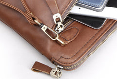 Leather large clutch leather men Wristlet Wallet zipper clutch wallet for men