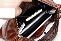 Genuine Leather large clutch leather men phone pad zip clutch vintage wallet for men - EverHandmade