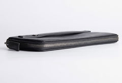 Handmade long wallet leather men phone zip clutch vintage wallet for men