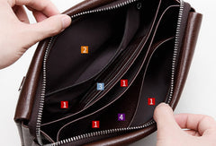 Genuine leather clutch long wallet leather men phone clutch vintage wallet for men