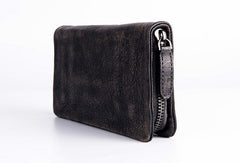 Cool Vintage mens leather long wallet vintage bifold long wallet for men