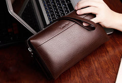 Genuine leather clutch long wallet leather men phone clutch vintage wallet for men
