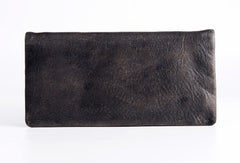 Cool Leather Mens Long Wallets Vintage Black Bifold Long Wallet for Men