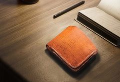 Handmade billfold wallet leather men blue green vintage wallet for men