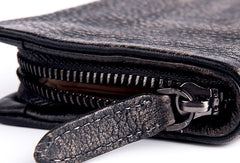 Cool Vintage mens leather long wallet vintage bifold long wallet for men